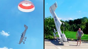 Parachute Saves Pilot at Last Second - 1Funny.com