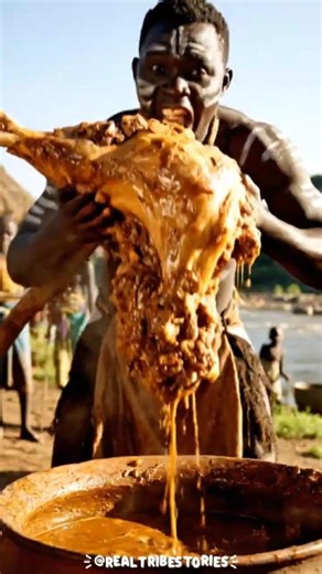 Karo Survival Cooking: Giant Goat Leg 🐐🔥 #tribalcooking #tribalfood