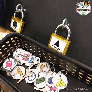 277K views · 327 reactions | Keep their hands AND minds busy with this tinkering board. Get all the details and printable labels here: https://playtolearnpreschool.us/lock-key-shape-matching-game/ | Play to Learn Preschool | Facebook