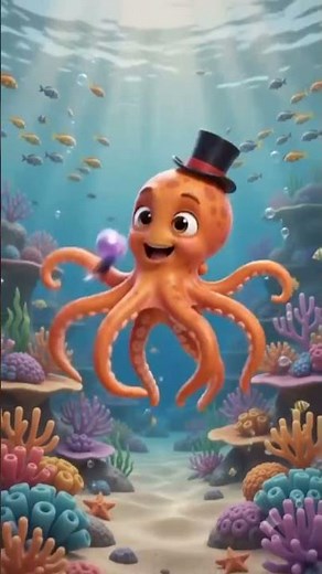 Happy Baby Octopus 🐙🎩 | Cute Underwater Cartoon for Kids