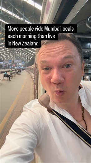 IndoGenius | Nick Booker on Instagram: "Is Mumbai big or New Zealand small? Riding Mumbai locals - fastest way to get across the city. Amazing to think there are more people on Mumbai trains each day than there are people living in New Zealand. @nzinindia Follow us @indogenius as we head to Dharavi, with our New Zealand Prime Minister’s Scholarship students, to catch up with old friends. I’ve visited Dharavi 100 time over the last 12 years. Flash mob with choreography at Churchgate station by @g