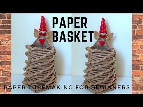 Paper Tube Weaving| Tutorial for Beginners | diy papercraft | how to make paper basket