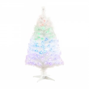 Nearly Natural 4ft. White Pre-Lit Fiber Optic Artificial Christmas Tree, White
