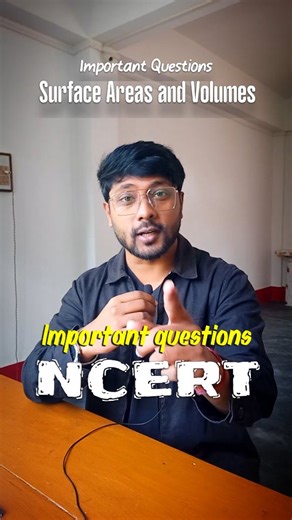 Sandip Das || Education || Growth on Instagram: "📝 Surface Areas and Volume Important Questions from NCERT. Mark these important questions of Maths NCERT and you will be able to solve any question from this chapter. ✅️ Comment which chapter you want in the next video. 🙌 Follow @sandipslifeyt for more #sandipslife #cbse #class10 #maths #boardexams #cbseboard #importantquestions #samplepapers #cbseexams #cbsenewrules #examrules #examtips #cbseboardexam #cbseschool #cbsepolicy #mathsrevision #mat