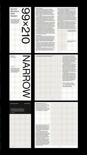 Narrow Brochure Grid System for Adobe InDesign #editorialdesign #typography #adobeindesign