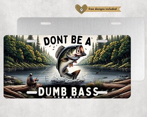 Bass Fishing License Plate Sublimation Design Digital Download PNG Instant DIGITAL ONLY, Hunting 12 by 6 Inch Car License Plate Design - Etsy