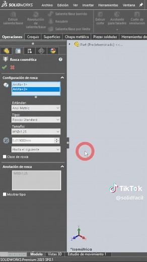 Diseño de Rosca Cosmética en SolidWorks