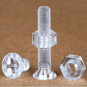 [Hot Item] Acrylic Plastic Cross Countersunk Head Screw PC Transparent Plastic Bolt with Nut