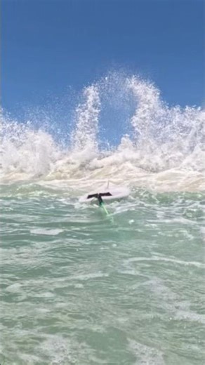 Wave explodes on sand bags 🤯#satisfying #exploded