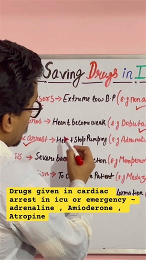 Which drugs are given in cardiac arrest #medicaleducation #healthcare #healthcare #mbbs