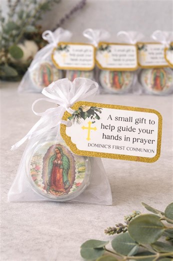 Personalized Baptism Party Favors | 10 Count | Personalized Favors for First Communion Keepsakes | Personalized Rosary Party Favors - Etsy