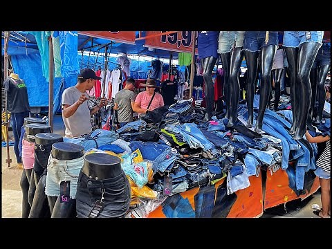 The biggest cheap clothing fair in Brazil, items R$2.30 - Hippie Fair Goiânia, clothes on 44th St...