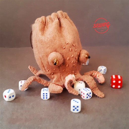 Felt Octopus Dice Bag Sewing Pattern, D&D Pouch (PDF Pattern) - Etsy