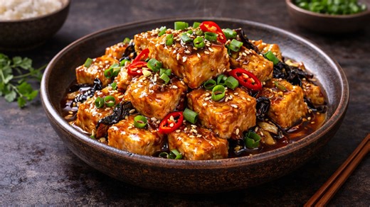 How tofu absorbs black fungus sauce so well
