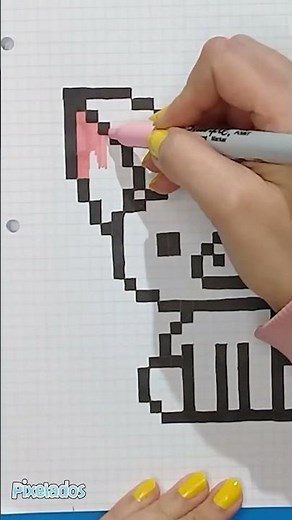 Pua from Moana in Pixel Art 🐷🌺 Easy Drawing #shorts - PIXELATED