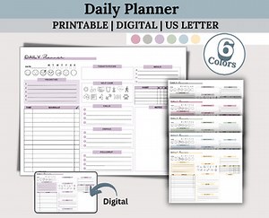 Daily Digital Planner, Landscape Printable Schedule
