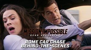 Watch Paramount   Mission: Impossible – Dead Reckoning Part One | Rome Car Chase Behind-The-Scenes - Tom Cruise - Paramount