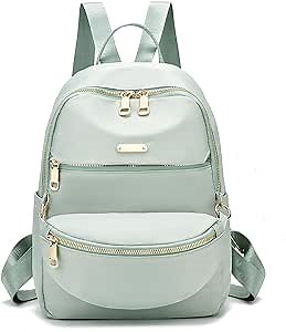 I IHAYNER Mini Backpack Purse 2pcs Small Backpack for Women Casual Daypack Nylon Ladies Lightweight Casual Daily Travel Bags Green, White