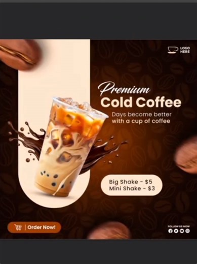 Cold Coffee Social Media Post Design #graphicdesign