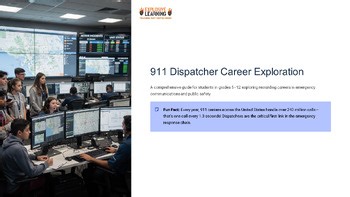 911 Dispatcher Career Exploration 101 Role Skills Salary Pathway Grades 4-12 ...