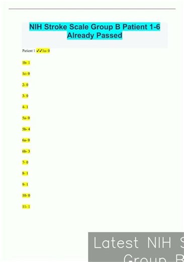 Latest NIH Stroke Scale Group B Patient 16 Already Passed918 video
