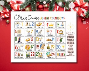 Christian Advent Calendar Countdown for Kids With Bible Verses – Christmas Scripture Activity Printable for Christian Families - Etsy