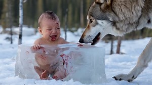 Clever wolf looks for someone to rescue a cute baby in danger😍❤️❤️ | Black Berry