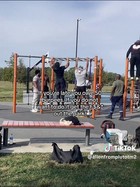 Calisthenics at Alief Park H S A C Houston Streetlifting   Calisthenics Make sure you are on time so everything runs smoothly, if you are late expect to do 50 burpees if you’re a man and 100 squats if you’re a female. No excuses, the first thing we teach is dicispline. Every Sunday. Free for the Winter. #fyp #alief #houston #calisthenics #bootcamp