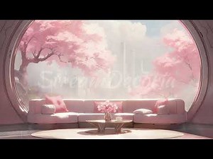 Pink Vtuber Background | Animated Stream Background | Anime Live Wallpaper | Futuristic Sakura Suite