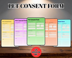Pet Consent Form | Printable Pet Care Authorization & Release | PDF PNG Instant Download - Etsy Australia