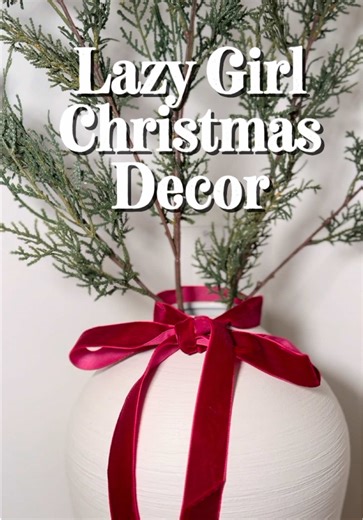 Quick, easy, and looks like you tried way harder than you did…Lazy-girl Christmas decor > everything. Faux plants and ribbon for the win. Cheap, effortless and easy to store for next year! Comment Xmas, and I’ll send you all the Christmas goodies to style your home, lazy girl style 🎄🎅🏼 Christmas decor Holiday home Easy Christmas hacks 5 minute decor Holiday makeover Amazon Christmas finds Cozy holiday home DIY home Hawaii Home For you page