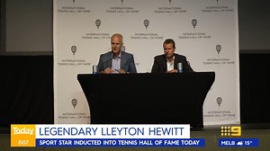 17K views · 385 reactions | Aussie tennis legend Lleyton Hewitt is being inducted into the International Tennis Hall of Fame in the US. #9News | Nightly at 6pm | 9 News | Facebook