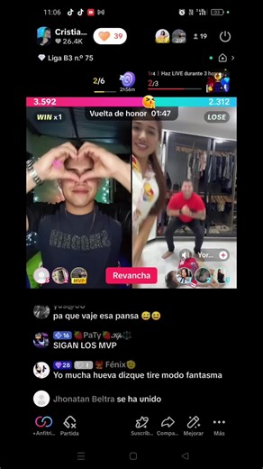 Les ganamos a la tremenda y a su esposo 😎#latremenda #tremendashow gracias por el apoyo 🫶🏻@🐦‍🔥Fénix🫡 @elecktr@31🏳️‍🌈💫✨ @🌸Mulan🐉𝓚𝓹⚖️ @Yordan_galvan @Dailyn Montañez