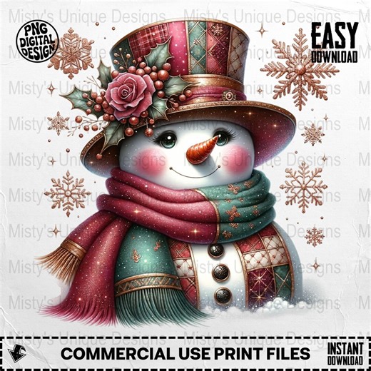 Clipart fantaisiste de bonhomme de neige, vacances d'hiver PNG (téléchargement numérique) - Etsy France