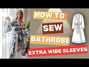 DIY robe with wide sleeves. Printable sewing pattern