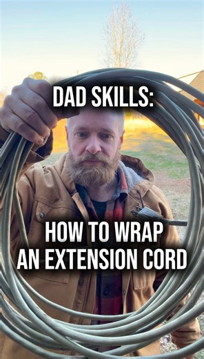 Most people wrap extension cords around their arm. That’s why they kink, tangle, and die early. Here’s a simple way that keeps them straight, easy to store, and ready to use every time. Once you get the hang of it, you’ll never go back. #basicsThatMatter #lifeSkills #dadhacks #howto #homemaintenance