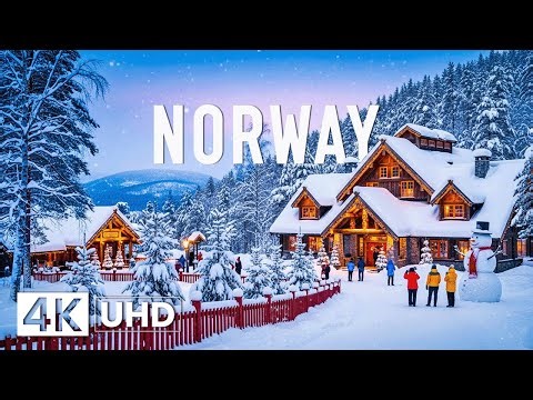 Norway 4K | Winter Paradise – Majestic Fjords, Northern Lights & Stunning Peaceful Villages