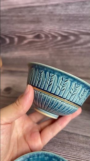 Japan Vintage Ceramic Tea Cup with Blue Glaze, Pottery Chawan, Ceramic Tea Bowl, Handmade Stoneware