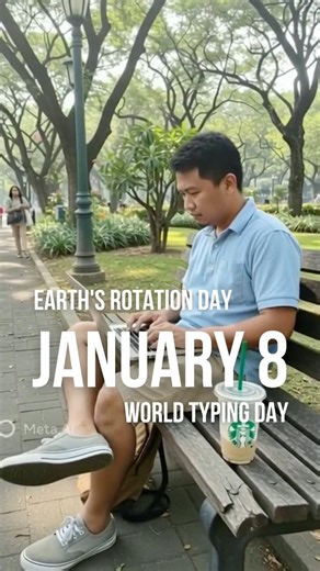 January 8 is EARTH'S ROTATION DAY and WORLD TYPING DAY
