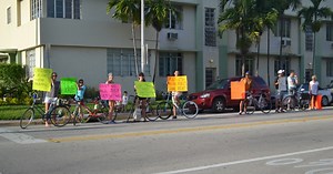 Cyclists Rally In Miami Beach To Remind Drivers Of Traffic Safety