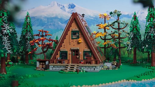 Relax with hours of LEGO Ideas 21338 A-Frame Cabin