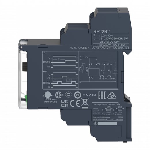 RE22R2AMR - Harmony. Modular timing relay. 8 A. 2 CO. 0.05 s…300 h. power on delay . 24...240 V AC/DC | Schneider Electric South Africa