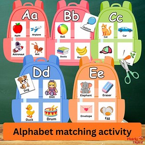 Alphabet Matching Activity Printable,cut and Paste Worksheets for Kids,preschool & Kindergarten Learning Game, Homeschool Learning Activity - Etsy Australia