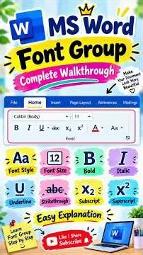 Font Group MS Word Tutorial Part-3 💻✨