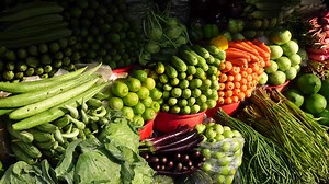 Fresh vegetables selling at local market in dhaka .