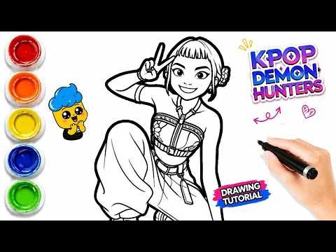 Zoey KPop Demon Huntrix Drawing Tutorial Fan Art