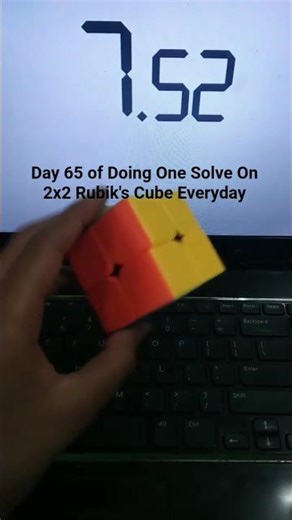Day 65 of Doing One Solve On 2x2 Rubik's Cube Everyday | 7.52 | #rubikscube #moyu #moyuculture |