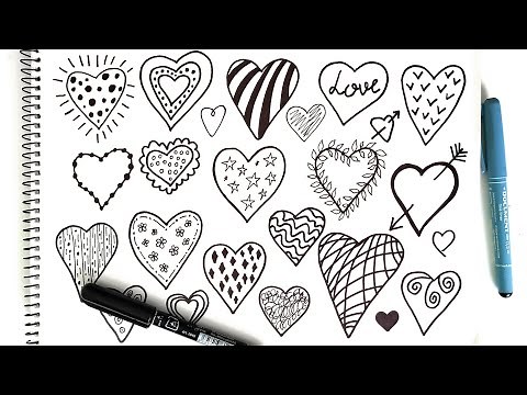 20+ Doodle Hearts Drawing Ideas 💜 - Easy Doodling \\ 5 min Art Crafts