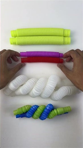 Creative ASMR Art: Tri-Color Twisted Tube Compilation & Intense Sounds #asmr #satisfying #diy