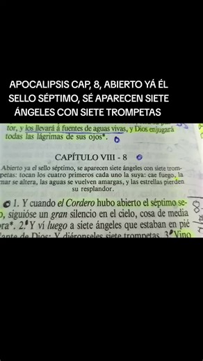 AQUÍ LEYENDO LA BIBLIA, APOCALIPSIS CAP, 8, ABIERTO YÁ ÉL SELLO SÉPTIMO, SÉ APARECEN SIETE ÁNGELES CON SIETE TROMPETAS ##leyendolabiblia